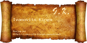 Ivanovits Kinga névjegykártya